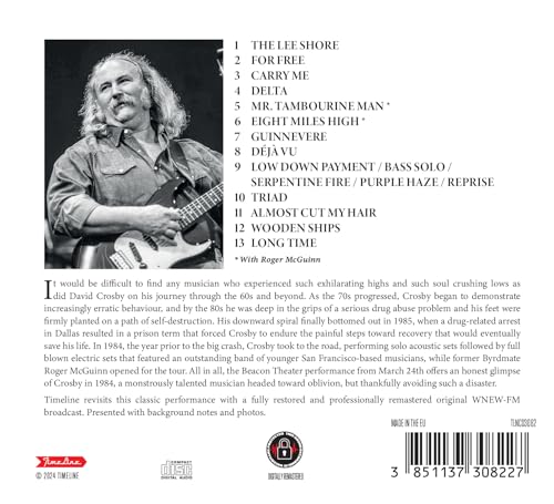 DAVID CROSBY - LIVE IN NEW YORK 1984 - CD image 3