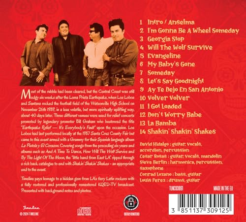 LOS LOBOS - EARTHQUAKE RELIEF CONCERT 1989 - CD image 3