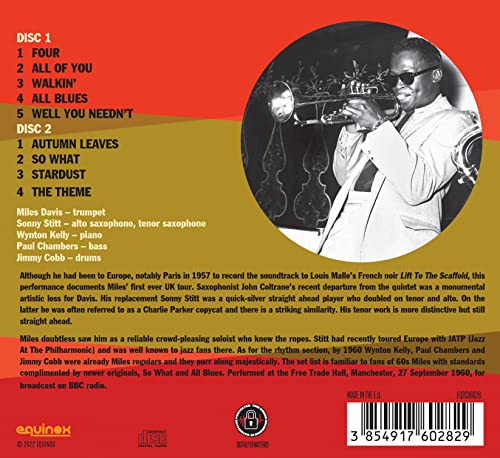 MILES DAVIS - LIVE 1960; MANCHESTER FREE TRADE HALL (2CD) - DCD image 2