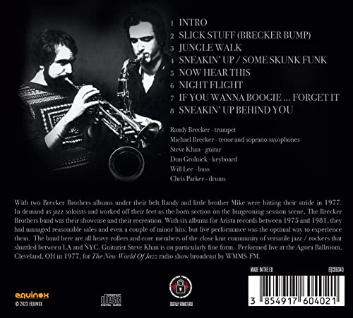 BRECKER BROTHERS - LIVE IN CLEVELAND 1977 - CD image 2