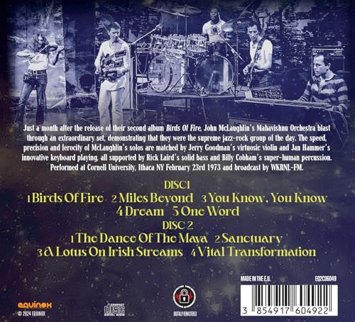 MAHAVISHNU ORCHESTRA - CORNELL UNIVERSITY, NEW YORK 1973 (2CD) - DCD image 3