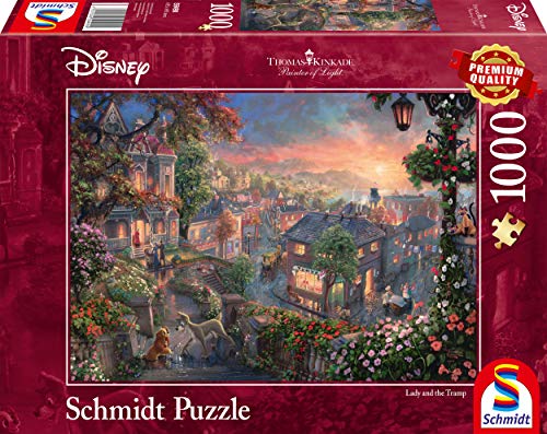 Disney - Lady and the Tramp by Thomas Kinkade 1000 Piece Schmidt Puzzl image 1