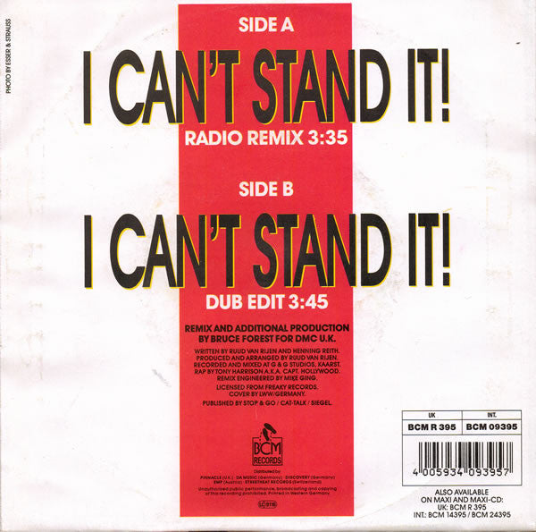 Twenty 4 Seven - I Can't Stand It! (Bruce Forest Remix) - Used Vinyl Rec image 2