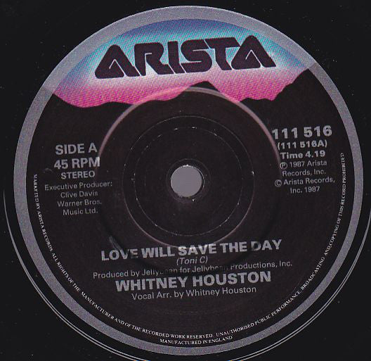Whitney Houston - Love Will Save The Day - Used Vinyl Record 7" image 7