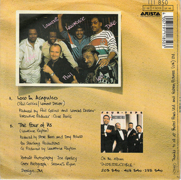 Four Tops - Loco In Acapulco - Used Vinyl Record 7" image 7