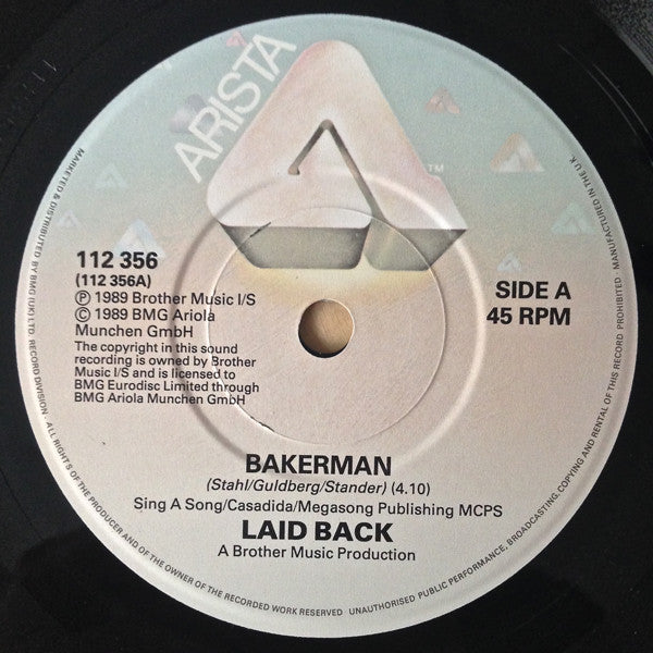 Laid Back - Bakerman - Used Vinyl Record 7" image 3