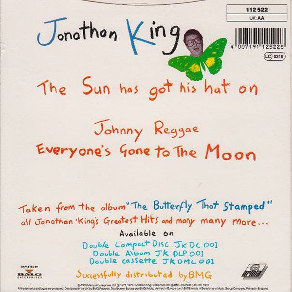 Jonathan King - Sun Has Got His Hat On - Used Vinyl Record 7" image 2