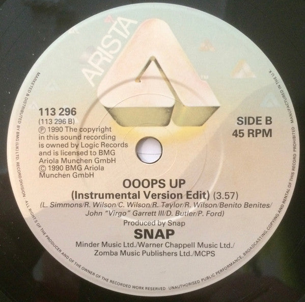 Snap! - Ooops Up - Used Vinyl Record 7" image 4