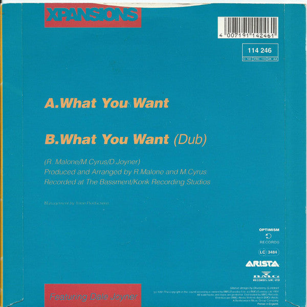 Xpansions - What You Want - Used Vinyl Record 7" image 2