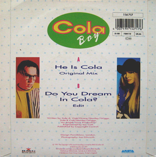 Cola Boy - He Is Cola - Used Vinyl Record 7" image 4
