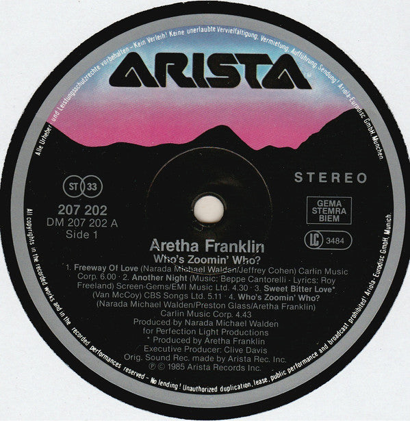 Aretha Franklin - Who's Zoomin' Who? - Used Vinyl Record image 3