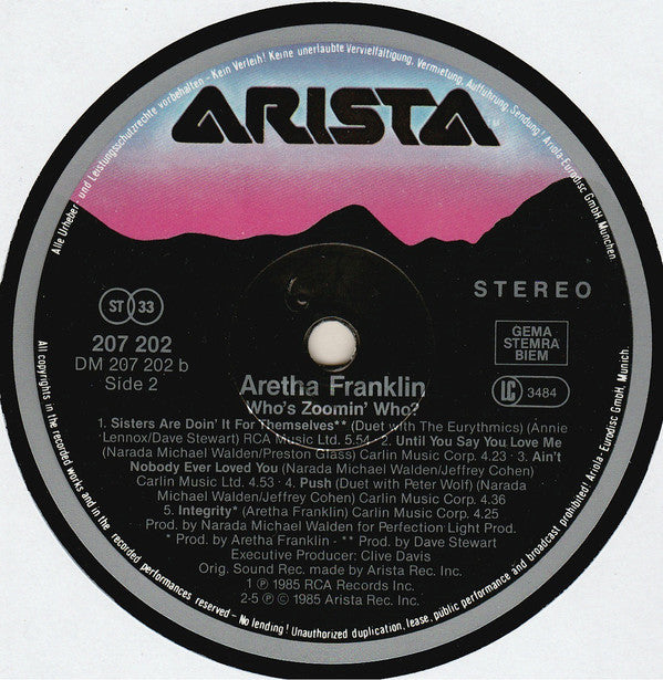 Aretha Franklin - Who's Zoomin' Who? - Used Vinyl Record image 4