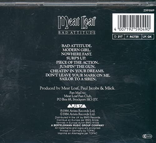Meat Loaf - Bad Attitude - CD image 2