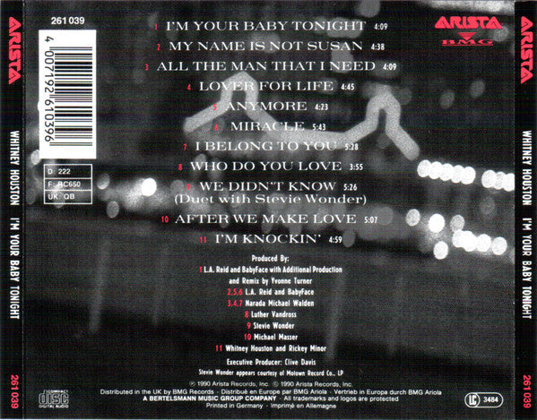 Whitney Houston - I'm Your Baby Tonight - CD image 2