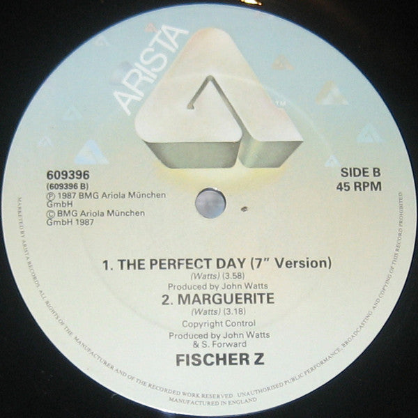 Fischer-Z - Perfect Day - Used Vinyl Record 12" image 4