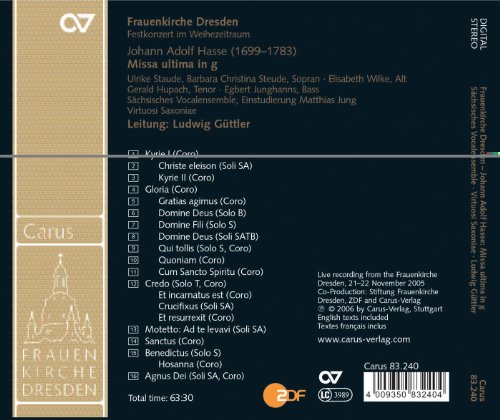 VOKALISTEN GUTTLER/S - MISSA IN G MINOR - CD image 2