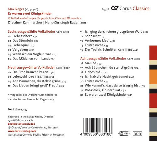 KAMMERCHOR RADEMANN/ - ES WAREN ZWEI KONIGSKINDER - F - CD image 2