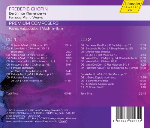 HATZOPOULOS BUNIN - CHOPIN: FAMOUS PIANO WORKS - CD image 2