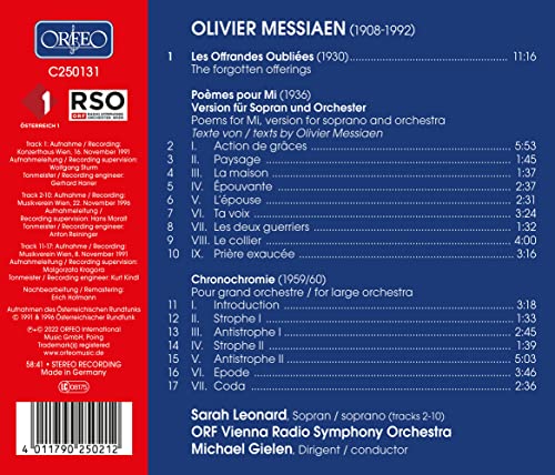 GIELEN - MESSIAEN  CONDUCTS - CD image 2