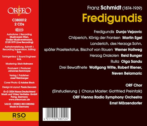 VIENNA RSO/MARZENDOR - SCHMIDT - FREDIGUNDIS - CD image 2