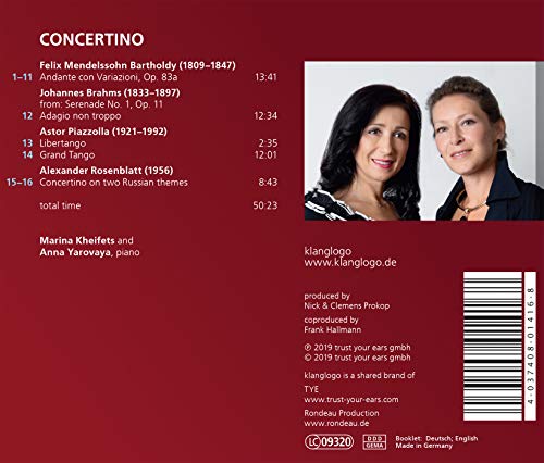 Felix Mendelssohn - Marina Kheifets/Anna Yarovaya: Concertino - CD image 2