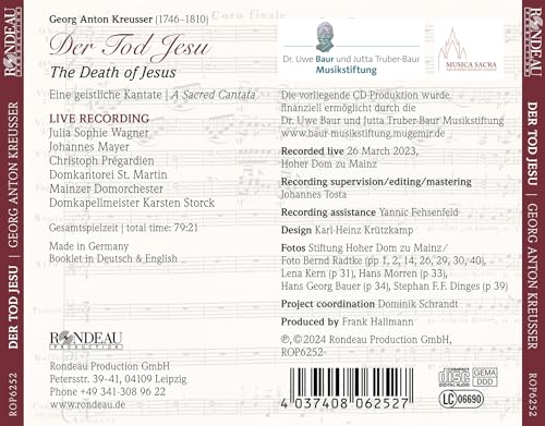 ST MARTINS CATHEDRAL - KREUSSER - DER TOD JESU - CD image 2