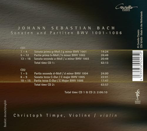 Christoph Timpe - J.S. Bach: Sonatas and Partitas for Violin Solo, BWV 1 image 2