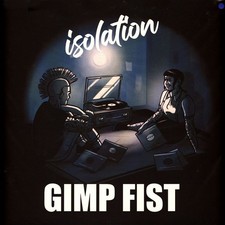 GIMP FIST - ISOLATION (TRANSPARENT BLUE W/ WHITE SPLASHES) - Vinyl Reco image 1