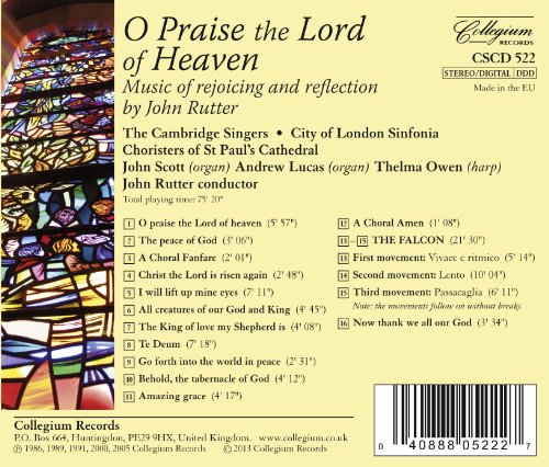 Cambridge Singers - Rutter: O Praise the Lord - CD image 2