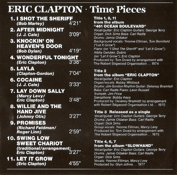 Eric Clapton - Time Pieces (The Best Of ) - CD image 2