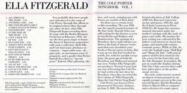 Ella Fitzgerald - Cole Porter Songbook Volume One - Used CD image 3