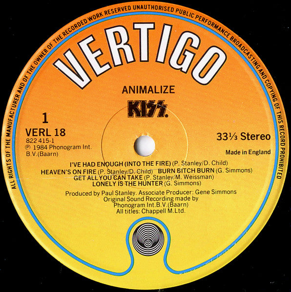 Kiss - Animalize - Used Vinyl Record image 3