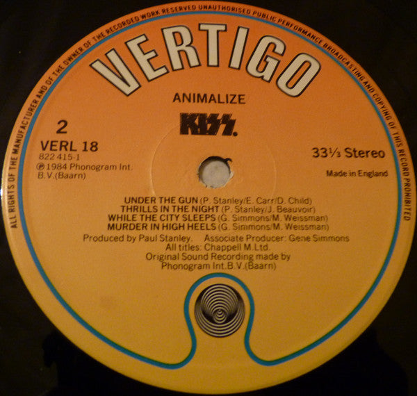 Kiss - Animalize - Used Vinyl Record image 4
