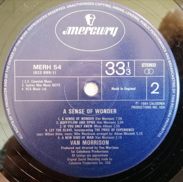 Van Morrison - A Sense Of Wonder - Used Vinyl Record image 4