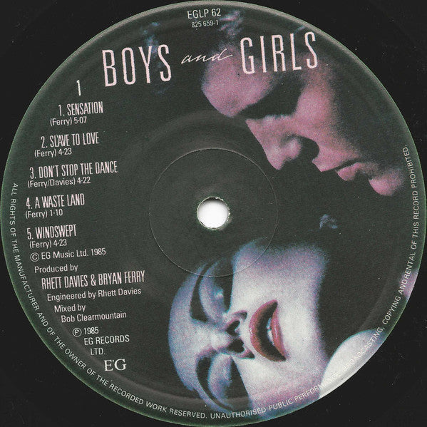 Bryan Ferry - Boys And Girls - Used Vinyl Record image 3
