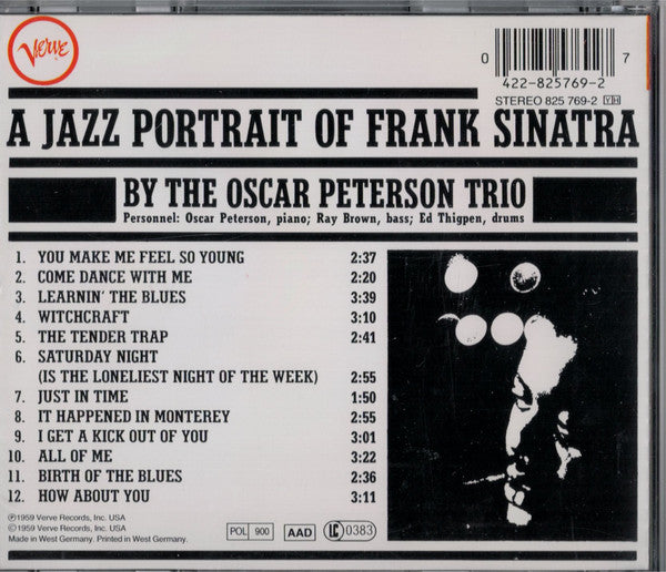 Oscar Peterson Trio - A Jazz Portrait Of Frank Sinatra - Used CD image 2