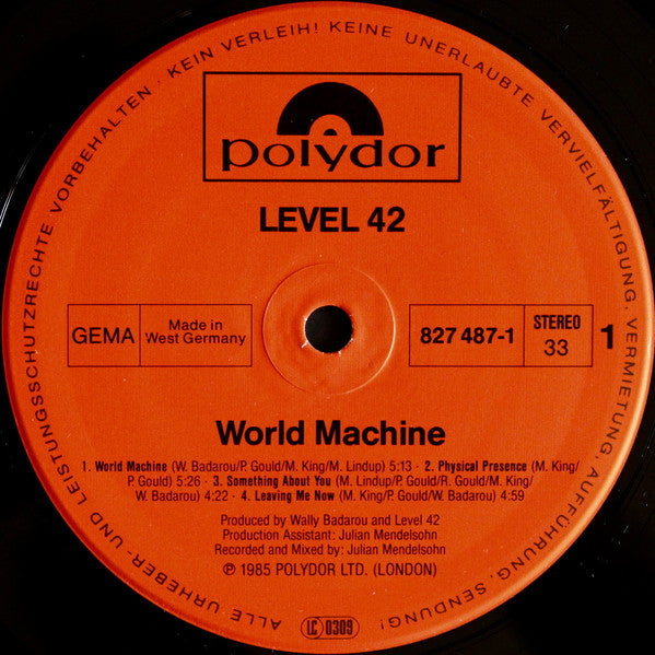 Level 42 - World Machine - Used Vinyl Record image 3