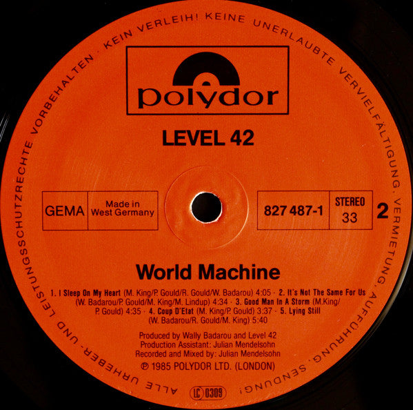 Level 42 - World Machine - Used Vinyl Record image 4