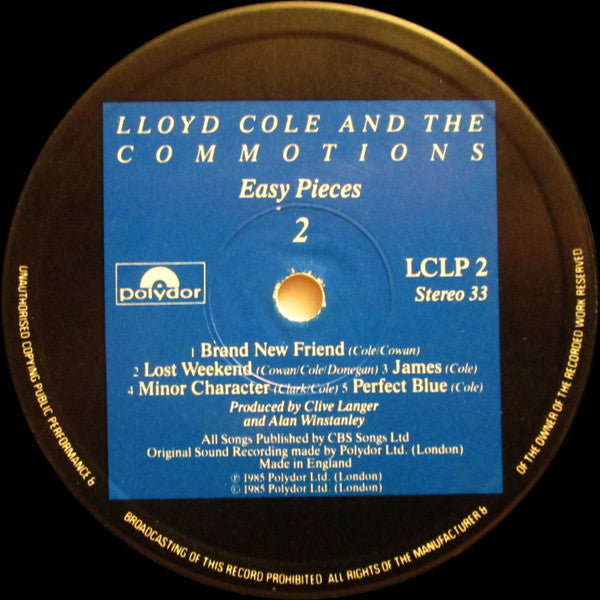 Lloyd Cole & The Com - Easy Pieces - Used Vinyl Record image 4