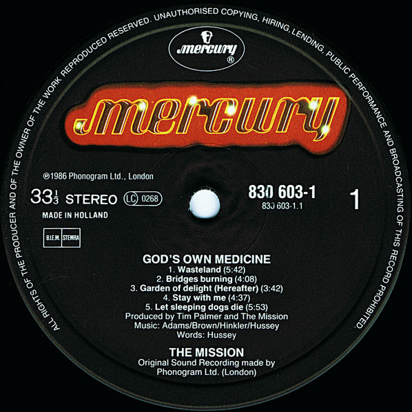 Mission - Gods Own Medicine - Used Vinyl Record image 3