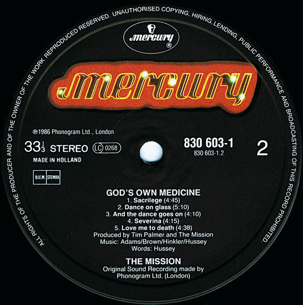 Mission - Gods Own Medicine - Used Vinyl Record image 4