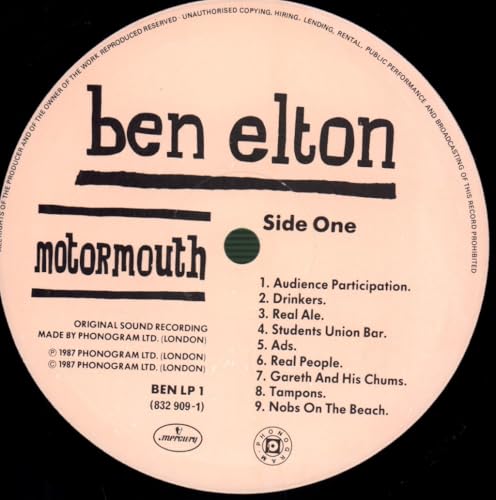 Ben Elton - Motormouth - Used Vinyl Record image 3