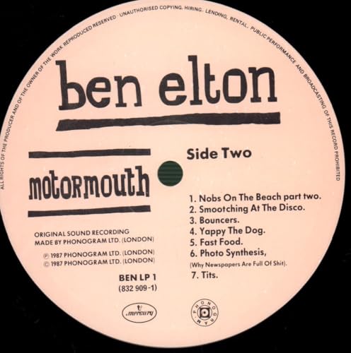 Ben Elton - Motormouth - Used Vinyl Record image 4