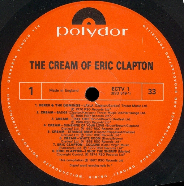 Eric Clapton - Cream Of - Used Vinyl Record image 5