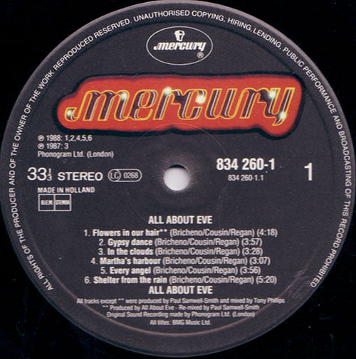 All About Eve - Used Vinyl Record image 3