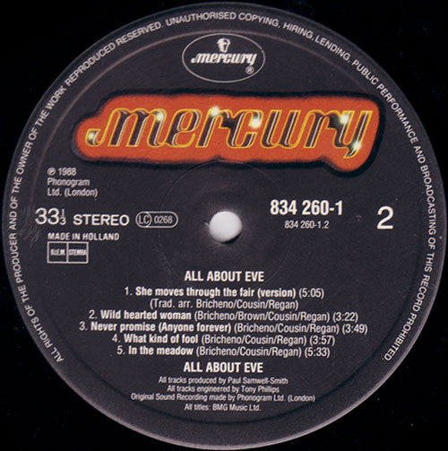 All About Eve - Used Vinyl Record image 4