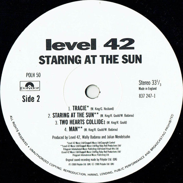 Level 42 - Staring At The Sun - Used Vinyl Record image 4