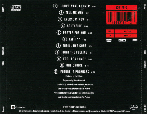 Texas - Southside - Used CD image 2