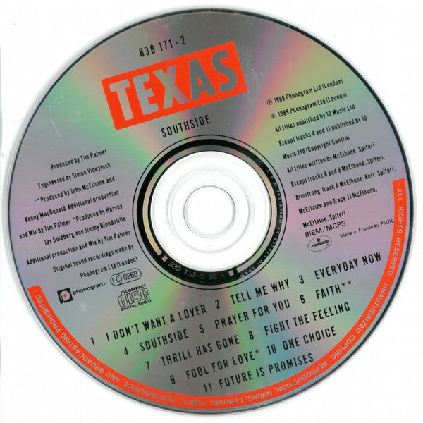 Texas - Southside - Used CD image 3