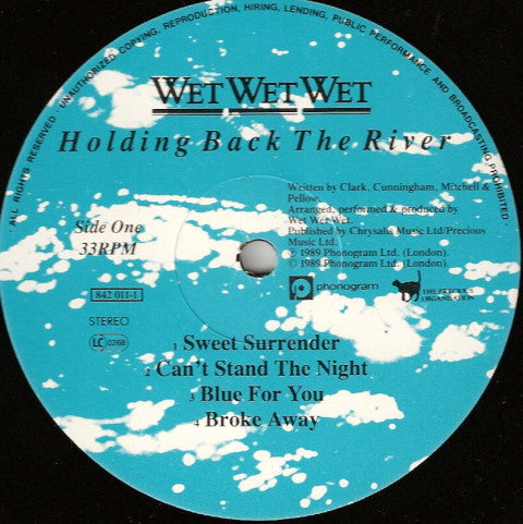 Wet Wet Wet - Holding Back The River - Used Vinyl Record image 3